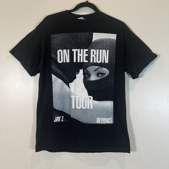 Jay Z & Beyoncé On The Run 2014 Tour Concert T-Shirt | 2-Sided Mens M Black - Picture 1 of 8